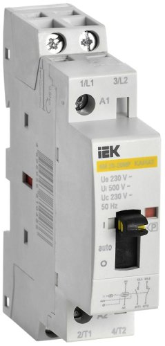Контактор модульный IEK KARAT КМ20-20МР 1п 2НО 20А 230В с ручкой управления AC картинка